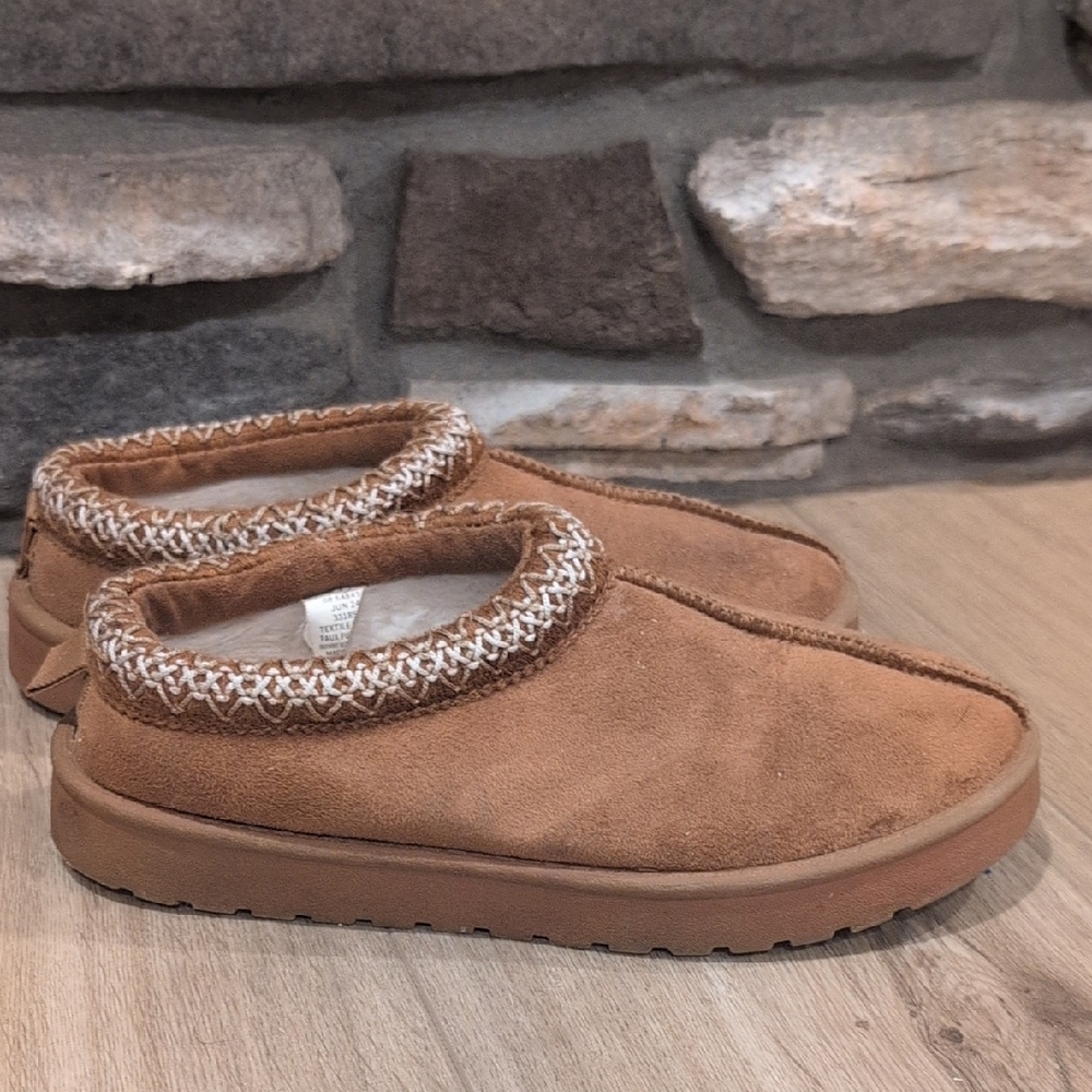 Cozy Brown Kids Slip-On Slippers